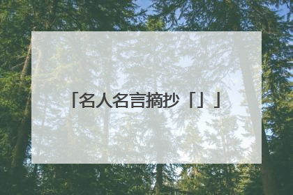 名人名言摘抄「」