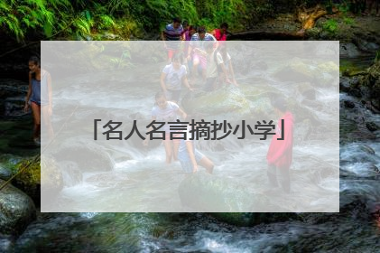 名人名言摘抄小学
