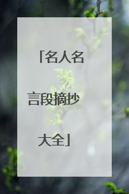 名人名言段摘抄大全