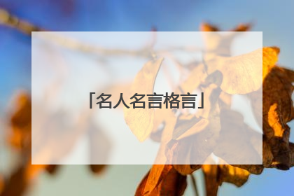 名人名言格言
