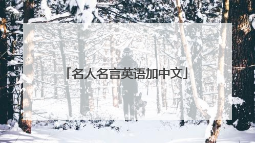 名人名言英语加中文