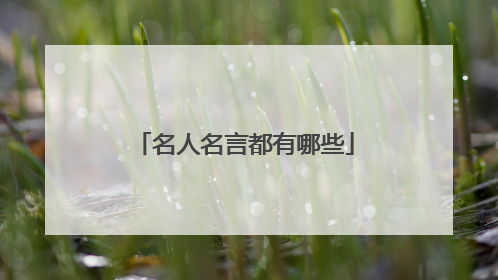 名人名言都有哪些