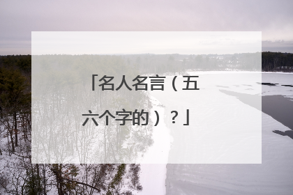 名人名言(五六个字的)?