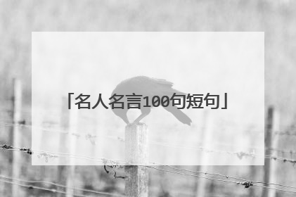 名人名言100句短句