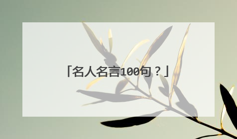 名人名言100句?