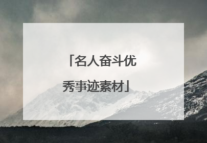 名人奋斗优秀事迹素材