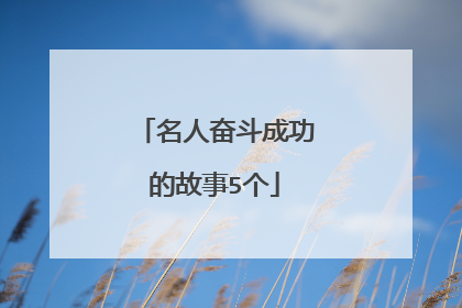 名人奋斗成功的故事5个