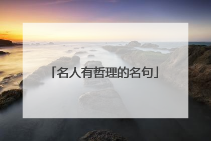 名人有哲理的名句