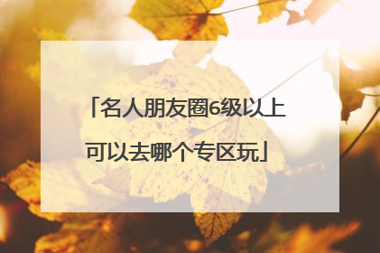 名人朋友圈6级以上可以去哪个专区玩