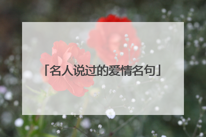 名人说过的爱情名句