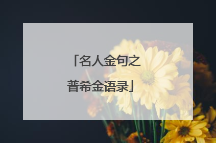 名人金句之普希金语录