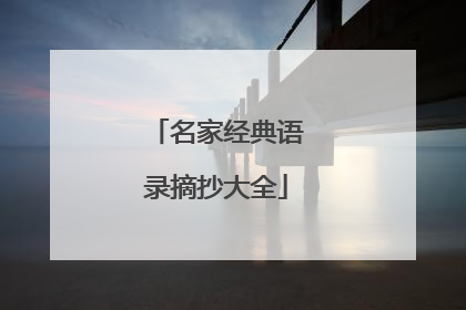 名家经典语录摘抄大全