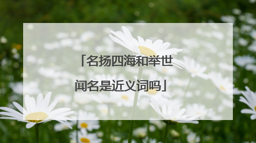 名扬四海和举世闻名是近义词吗