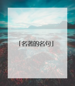 名著的名句
