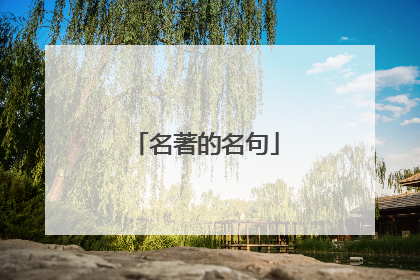 名著的名句