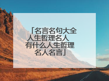 名言名句大全人生哲理名人 有什么人生哲理名人名言
