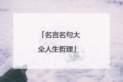 名言名句大全人生哲理