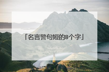名言警句短的8个字