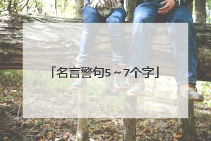 名言警句5～7个字
