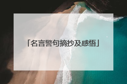 名言警句摘抄及感悟