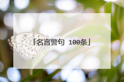 名言警句 100条