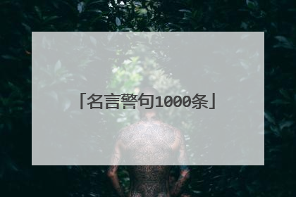 名言警句1000条