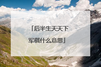 后半生天天下军棋什么意思