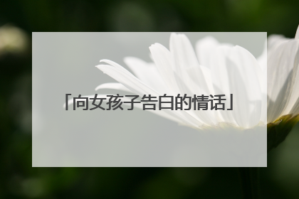 向女孩子告白的情话