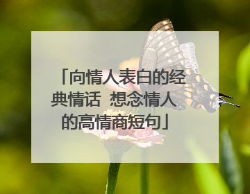 向情人表白的经典情话 想念情人的高情商短句