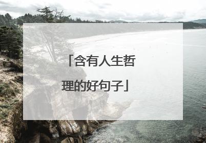 含有人生哲理的好句子