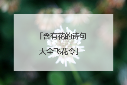 含有花的诗句大全飞花令