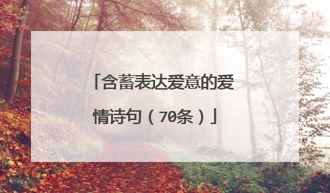 含蓄表达爱意的爱情诗句(70条)