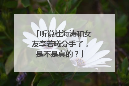 听说杜海涛和女友李若曦分手了,是不是真的?