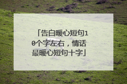 告白暖心短句10个字左右,情话最暖心短句十字