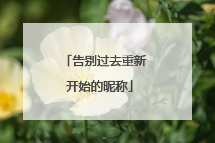 告别过去重新开始的昵称