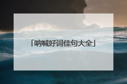 呐喊好词佳句大全