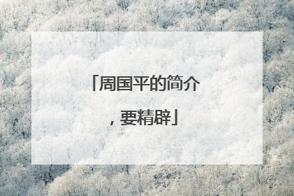 周国平的简介 ,要精辟