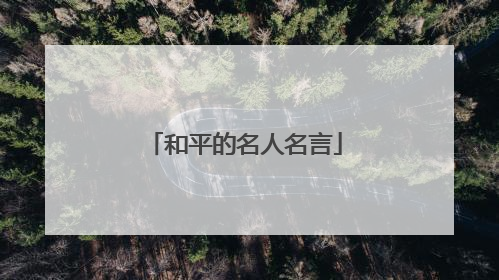 和平的名人名言