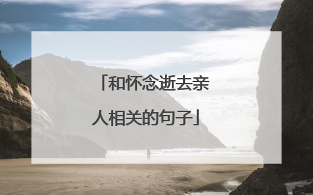 和怀念逝去亲人相关的句子