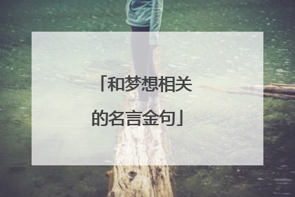 和梦想相关的名言金句
