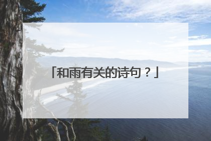 和雨有关的诗句?