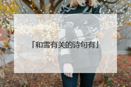 和雪有关的诗句有