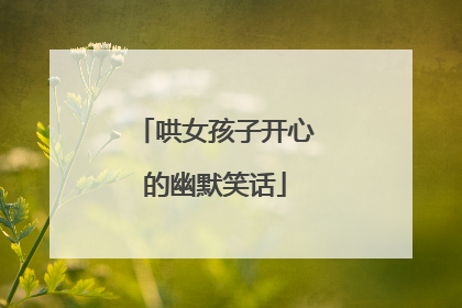 哄女孩子开心的幽默笑话