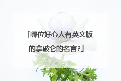 哪位好心人有英文版的拿破仑的名言?