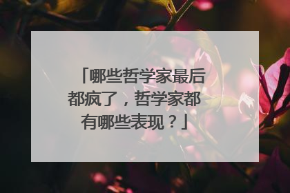 哪些哲学家最后都疯了,哲学家都有哪些表现?