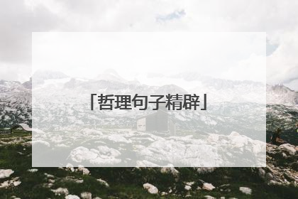哲理句子精辟