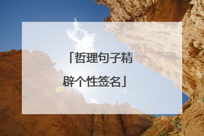 哲理句子精辟个性签名