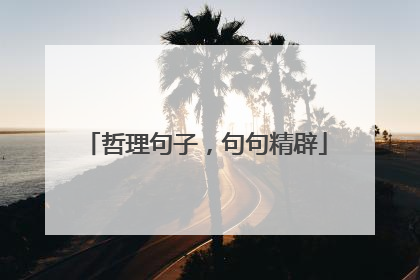哲理句子,句句精辟