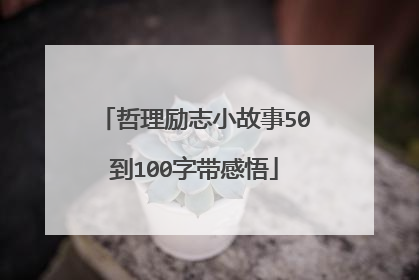 哲理励志小故事50到100字带感悟