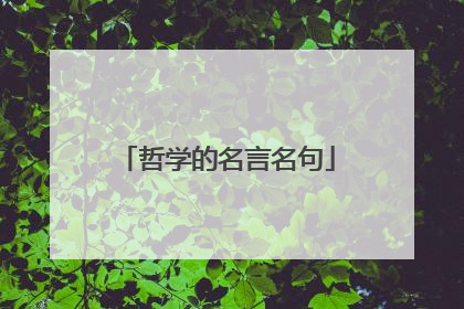 哲学的名言名句